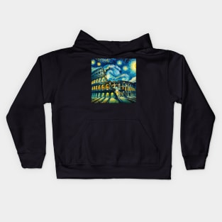 Colosseum Starry Night - Beautiful Iconic Places Kids Hoodie